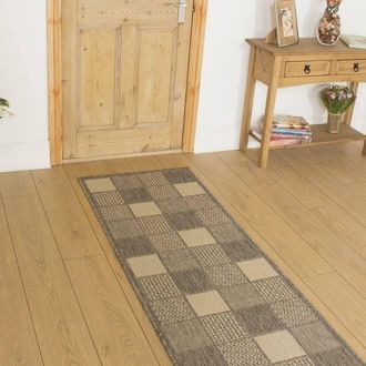 Runrug Hallway Carpet Runner Rug - Hardwearing & Durable, 7mm - Patch in Brown | Size: 80 cm x 360 cm