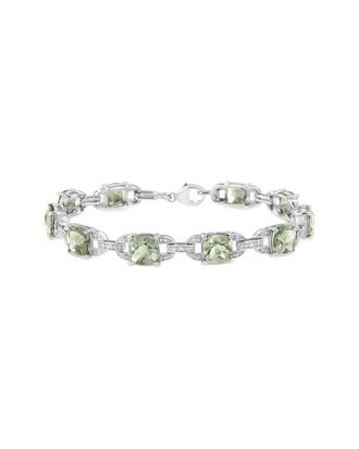 House of Brilliance Haus Of Brilliance Colorful Gemstones Silver 1.50 Ct. Tw. Diamond & Lab-Grown Amethyst Tennis Bracelet