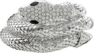 Olivia Welles Snake Eyes Coil Bracelet in Silver /Black /Clear at Nordstrom Rack