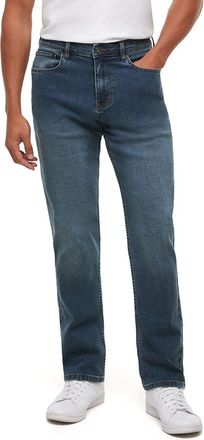 Eddie Bauer Stretch Cotton Blend Straight Fit Denim Jeans In Slate Blue