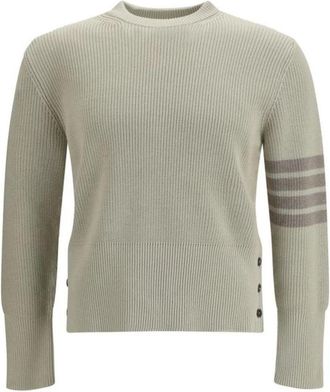 Thom Browne Cotton Sweatshirt - Heren - Ronde hals truien - Beige - M - Katoen - Truien & Vesten