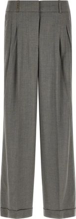 PESERICO Broeken, Dames, Grijs, XS, Wol, Wide Broeken