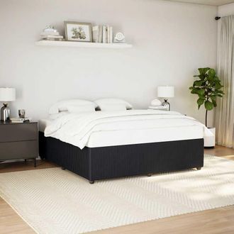 Berkfield Home Bed Frame without Mattress Black Super King Velvet
