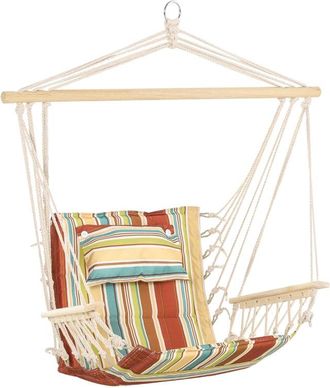 OUTSUNNY Hanging Rope Frame Hammock Chair - Stripe | TJ Hughes