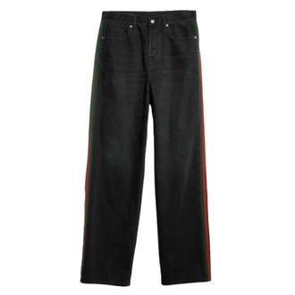 Gucci Katoenen spijkerbroek met Web-inzet - Heren - Jeans - Zwart - Maat: W34 Katoen