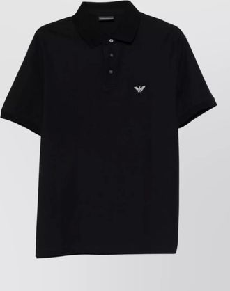 Emporio Armani cotton shirt polo collar short sleeves