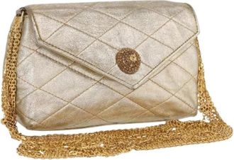 Chanel Pre-owned Vintage Leren Clutch - Dames - Vintage Clutch - Geel - ONE Size - Leer - Vintage