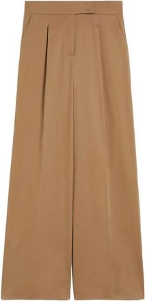 Pennyblack Broeken, Dames, Beige, XS, Katoen, Wijde Gabardine Broek