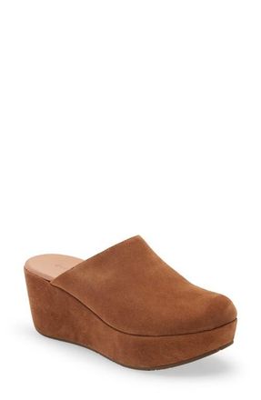 Chocolat Blu Yoma Platform Clog in Brown Suede at Nordstrom, Size 7.5