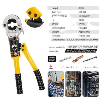 OEM Herramienta De Engaste Hidr&aacute;ulica, Presi&oacute;n De 8 Toneladas, 12 Pares De Matrices, Gc-300
