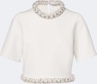 SIMKHAI Crop top de punto Ozelle adornado