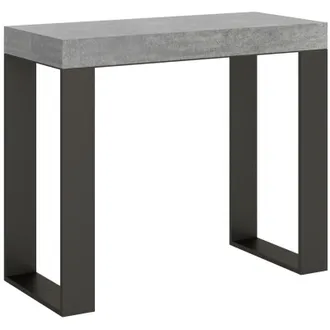 Itamoby Consola Extensible 90 X 40-300 Cm Moderna Gris Metal Tecno Concrete