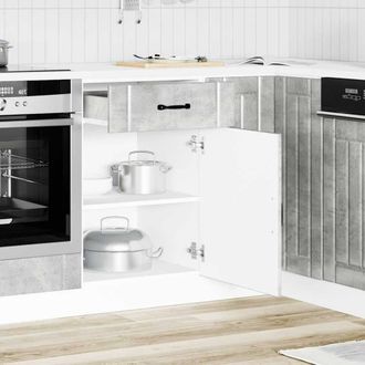 Berkfield Home Kitchen Base Cabinet Lucca Concrete Grey Engineered Wood