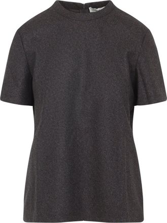 Carven Brown Fitted Virgin Wool T-Shirt-Donna