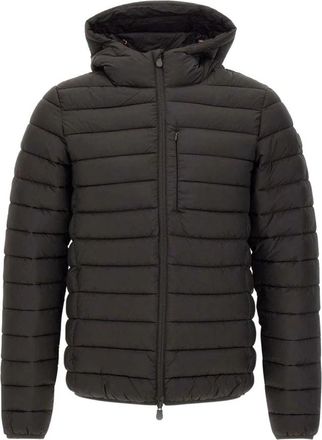 Save The Duck Gewatteerde jas met capuchon - Heren - Winterjassen - Zwart - 4XL - Leer - Jassen