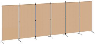 vidaXL Divisor De Habitaci&oacute;n De 6 Paneles Beige 520 X 180 Cm Tela Vidaxl