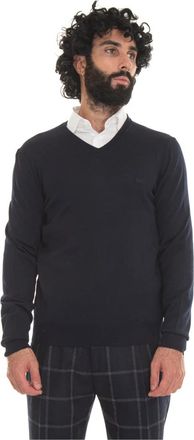 HUGO BOSS Baram V-neck trui - Heren - V-hals truien - Blauw - 3XL - Wol - Truien & Vesten