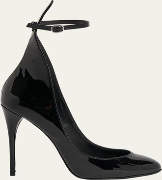 Alaia Patent Ankle-Strap Stiletto Pumps