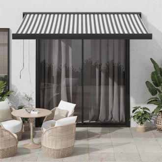 vidaXL Vidaxl - Toldo Retr&aacute;ctil Aluminio Y Tela Antracita Y Blanco 3,5x2,5 M