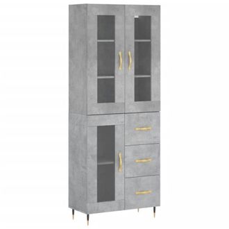 vidaXL Highboard Concrete Grey 69.5x34x180 cm Engineered Wood Vidaxl