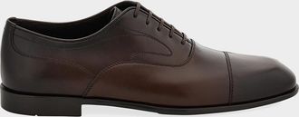 Ferragamo Men & apos;s Trinity Leather Cap-Toe Derby Shoes