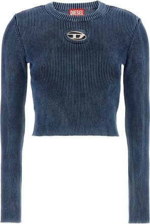 Diesel Dames, Truien, Blauw, Maat: XS Katoen