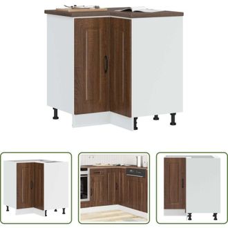 vidaXL Mobile cucina - Mobile Base ad Angolo Cucina Kalmar Rovere Marrone Truciolato