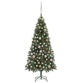 vidaXL &Aacute;rbol De Navidad Helado Con Luces, Bolas Y Pi&ntilde;as 180 Cm Vidaxl
