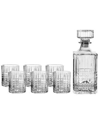 Fifth Avenue Crystal Jay Imports Lexington 7Pc Whiskey Glasses & Decanter Set