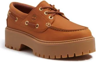 Timberland Stone Street Platform Boat Shoe in Rust Nubuck at Nordstrom, Size 6.5