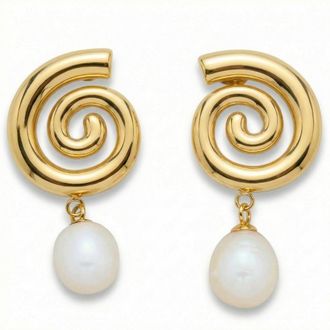Pompeii3 18k Yellow Gold Plated 1.5 Fresh Water Pearl Push Back Studs
