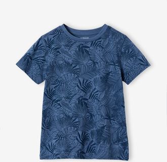 Vertbaudet T-Shirt mit Print und Recycling-Baumwolle Jungen jeansblau