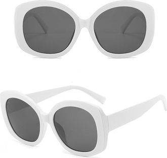 Generic Fashion Style For Womens Sunglasses Vintage Retro Oval Shape Sun glasses Male Female UV Protection Sunglasses For Women,White G 2026