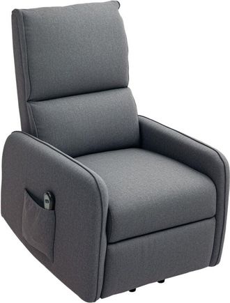 HOMCOM Poltrona Alzapersona Elettrica Reclinabile con Telecomando Grigio Carbone - Homcom