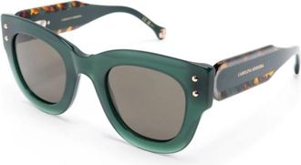 Carolina Herrera Groene Zonnebril - Dames - Zonnebrillen - Groen - 47 MM - Accessoires