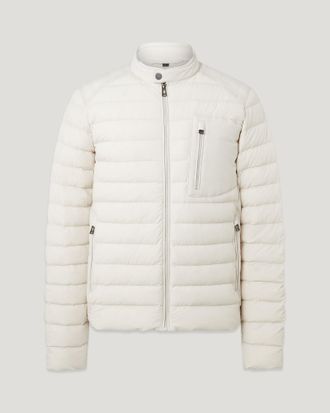 Belstaff Chassis Jacket Mens Lightweight Stretch Down Silver Birch Size 2XL