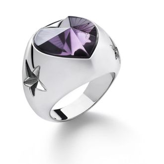 Baccarat Etoile De Mon Coeur Purple Crystal Ring Size 7.5 2812844