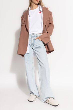 Comme Des Gar&ccedil;ons Comme Des Gar&ccedil;ons Play T-shirt With Logo Patch, Womens, White