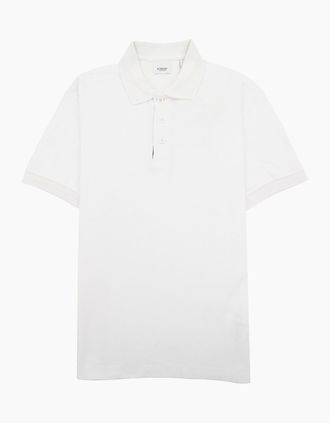 Burberry Mens Burberry Manzoni Monogram Pique Polo White - Size: 38