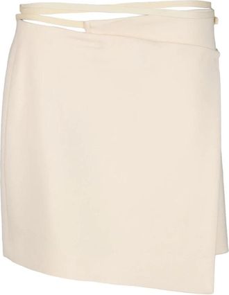 Sportmax Mini Genny Omslagrok - Dames - Korte rokken - Oranje - XS - Wol - Rokken
