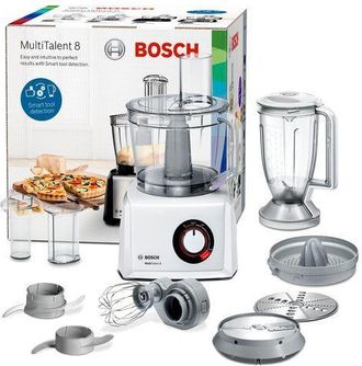 Bosch Multitalent 8 Robot De Cocina 1100 W 3,9 L Transl&uacute;cido, Blanco Balanza Integrada