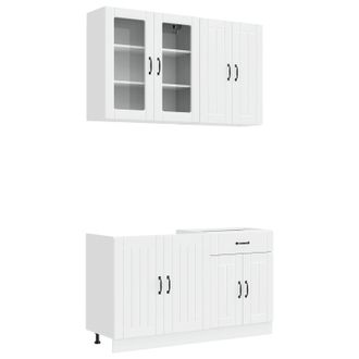 vidaXL Unidad De Cocina Lucca 4 Uds. Blanco Brillante Vidaxl