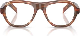 Prada Oak Striped Acetate Pilot Sunglasses