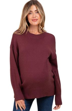 Pinkblush Drop Shoulder Oversized Sweater in Burgundy at Nordstrom, Size Large