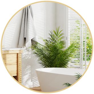 HOMCOM Homcom Specchio A Parete Rotondo Da Bagno In Vetro E Metallo &Oslash;70x2.5 Cm Oro