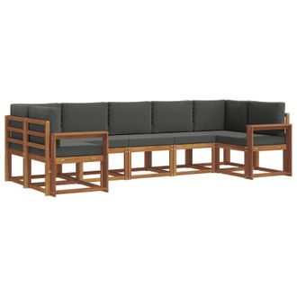 vidaXL Conjunto De Sof&aacute;s De Exterior 7 Pcs Natural Y Antracita Vidaxl