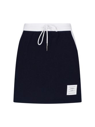 Thom Browne Black Pleated Structured Mini Skirt