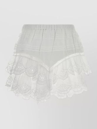 Isabel Marant layered sheer skirt ruffled hem lace