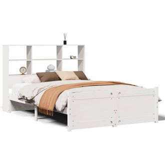 Berkfield Home Bookcase Bed without Mattress White 160x200cm Solid Wood Pine | Size: 160x200 cm