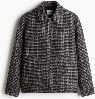 H&M Tweed-Overshirt in Regular Fit - Beige